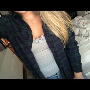 BDG oversized green and blue flannel